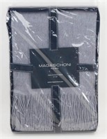* New Magaschoni Grey Cashmere Throw Blanket