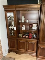 Curio cabinet to left with 4 doors 47in wide x 19i