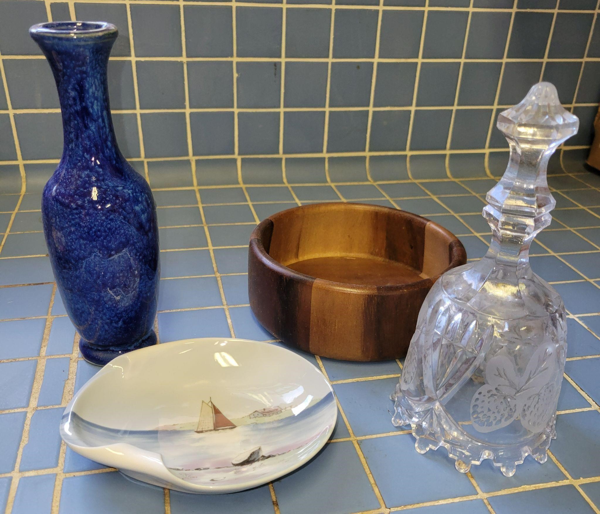 Wood Bowl, Vase, Bell, Copenhagen Trinket Dish