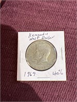 1967 Kennedy half dollar