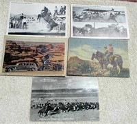 5pc Vintage Arizona & Rodeo   Postcards