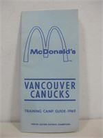 Vtg McDonalds Vancouver Canucks Brochure