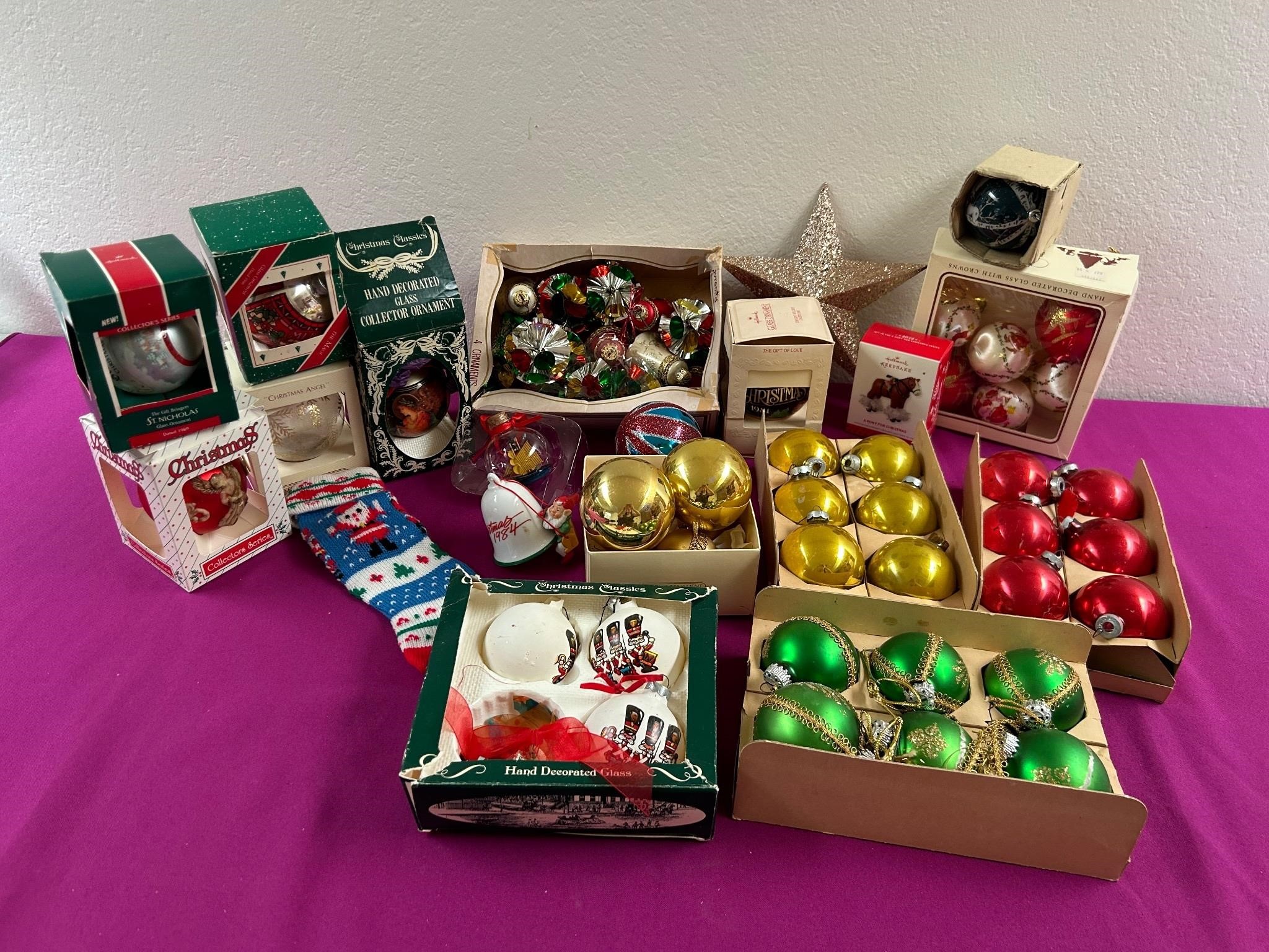 Storage Container Full of Christmas Ornaments +