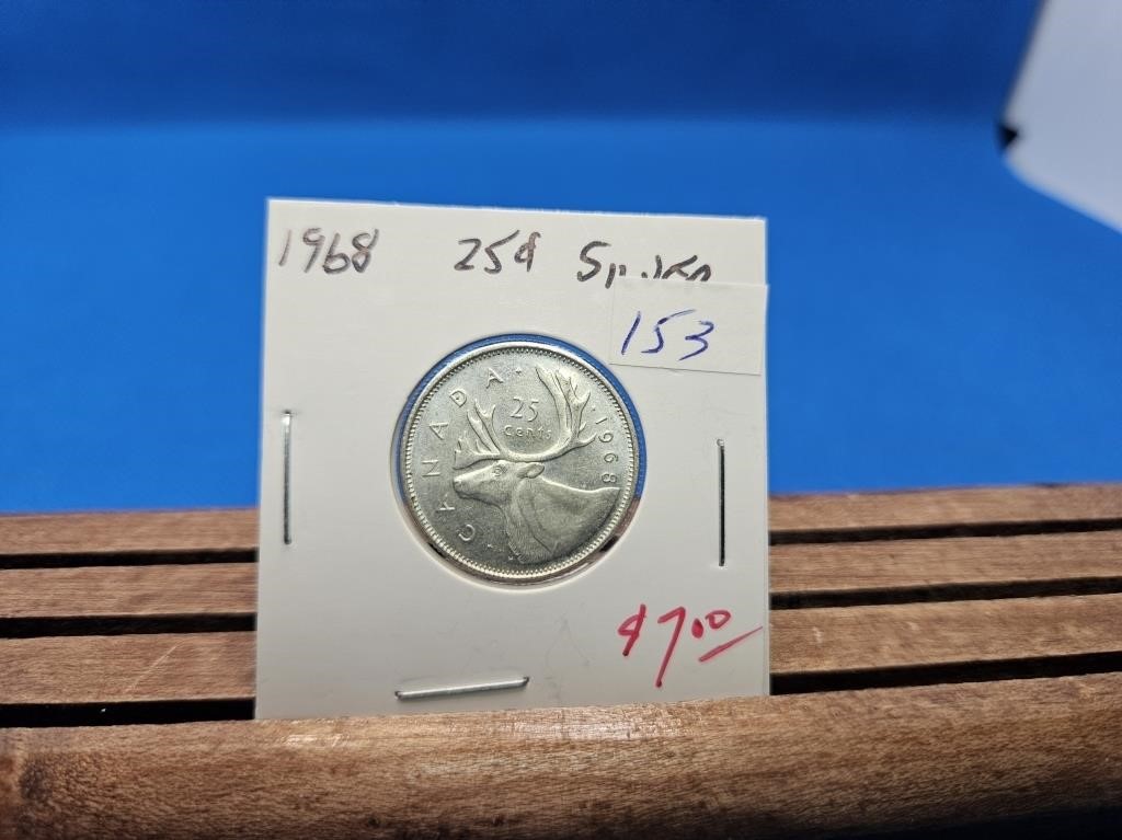 1-1968 SILVER 25 CENT COIN