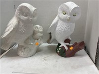2 Ceramic Owls