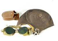 U.S. WWII Pilots helmet and goggles