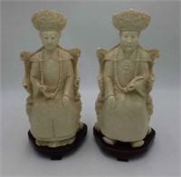 Vtg Chinese Emperor & Empress Figurines
