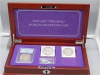 (3) Morgan silver dollars in lockable