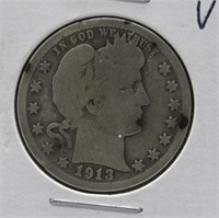 1913 Barber quarter VG.