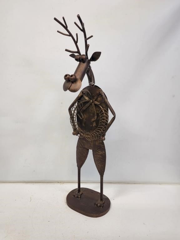 Metal Deer Bobblehead Statue