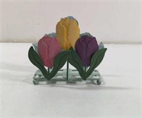 Vintage Metal Tulips Napkin Holder