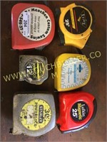 Lot of 6 tape measures