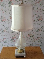 Cut glass & marble boudoir lamp