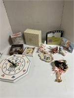 Porcelain clock, new items, figurines