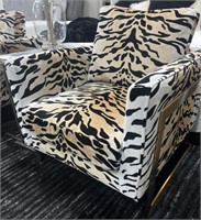 Chitara Tiger Print Accent Chair MSRP $1,699.99