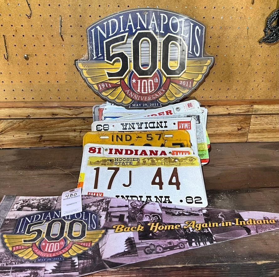 Indianapolis 500 and old license plates