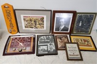 Group of Framed Display Items from the Museum