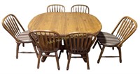 Oak Dining room table w/ 6 chairs