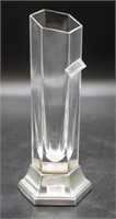 Sterling silver base glass vase