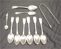 Seven Georgian sterling silver teaspoons