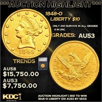 ***Auction Highlight*** 1848-o Gold Liberty Eagle