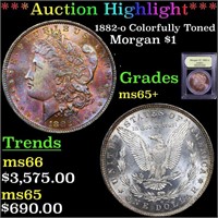 *Highlight* 1882-o Colorfully Toned Morgan $1 Grad
