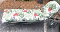VINTAGE METAL RECLINING CHAISE LOUNGE W PAD