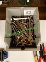 Large Assortment of Wrenches in Tub