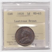 1918 Canada Large Cent ICCS Graded