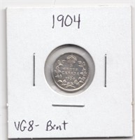1904 Canada 5 Cents Silver Coin