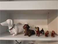 Contents of Shelf. Dachshunds.