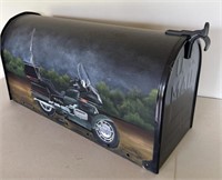 Mailbox w/Hand-painted motorcycle
