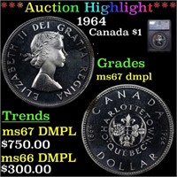 ***Auction Highlight*** 1964 Canada Dollar $1 Grad