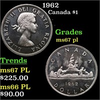 1962 Canada Dollar $1 Grades GEM++ PL