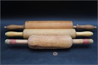 3 Vintage Wooden Kitchen Rolling Pins