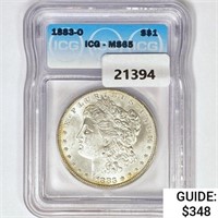 1883-O Morgan Silver Dollar ICG MS65