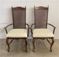 Vintage Cane Back Captain's Chairs