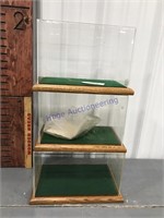 3 stackable show cases-plexi/wood base