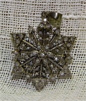 .925 Sterling Diamond Snowflake Pendant