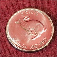 1967 Canada 5 Cent Coin