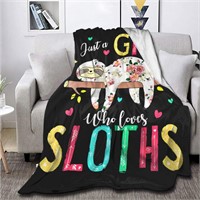 Girl Who Loves Sloths Blanket 120x90