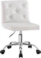 VECELO PU Leather Mid Back Armless Desk Chair