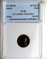 317-326 AD Crispus NNC VF20 AE Follis