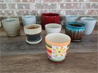 Lot of (9) Small Flower Pots