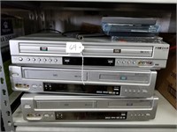 3 Go-Video VCR/DVD Combo's