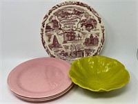 Vintage Hall Plates and Lotus Bowl