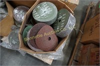 Pallet of Assorted Sanding Discs and Hose Clamps