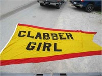 RARE 9X15FT BANNER CLABBER GIRL