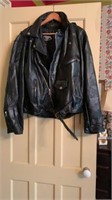 Vintage Black Leather Motorcycle Jacket ( M )
