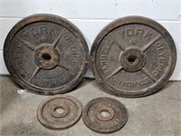Cast Iron York 45 LB  Pair & 10LB Oylmpic Weights